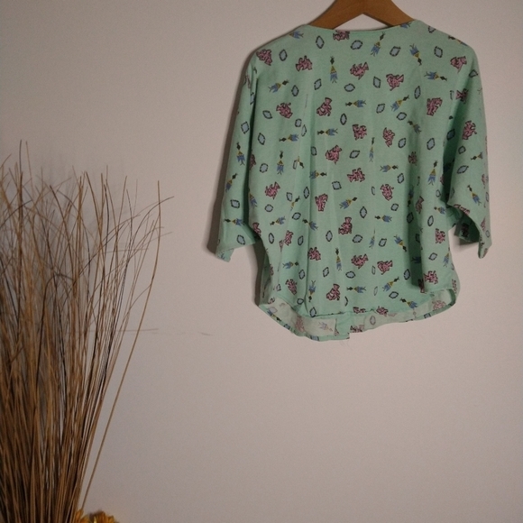 Another Name Large Mint Crop Retro Top - Picture 4 of 4